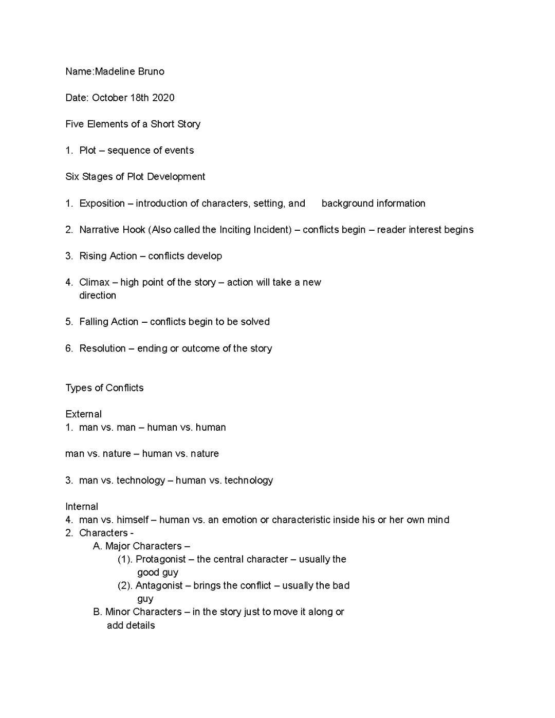 7th grade English notes