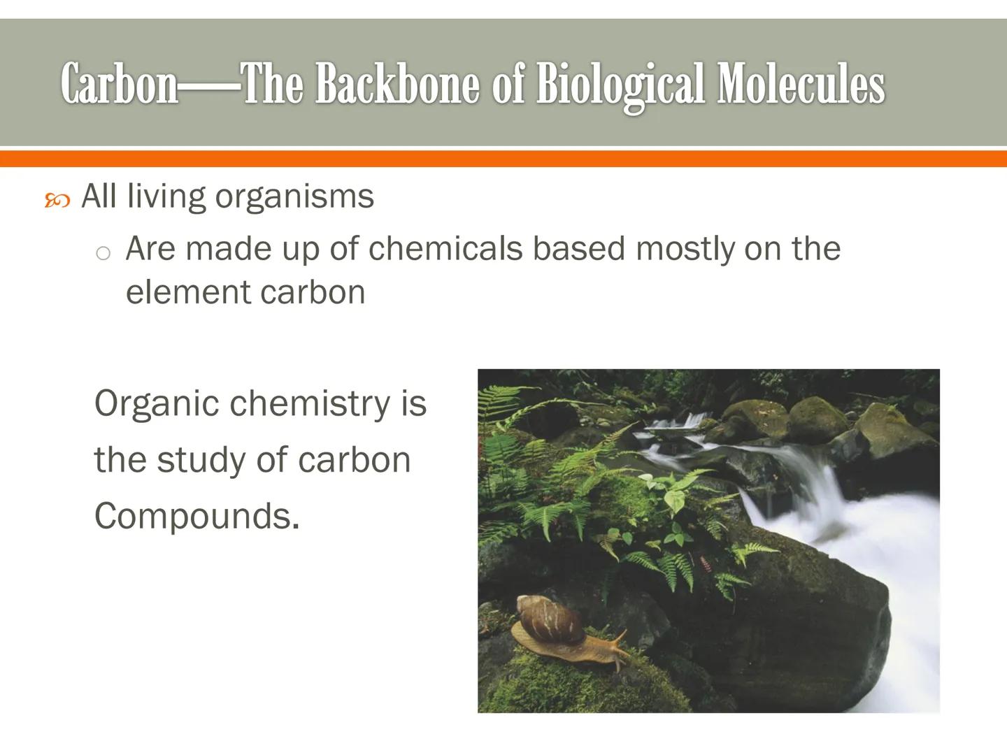 # Carbon and the Molecular
# Diversity of Life
Lecture 2a # Carbon—The Backbone of Biological Molecules
All living organisms
* Are mad