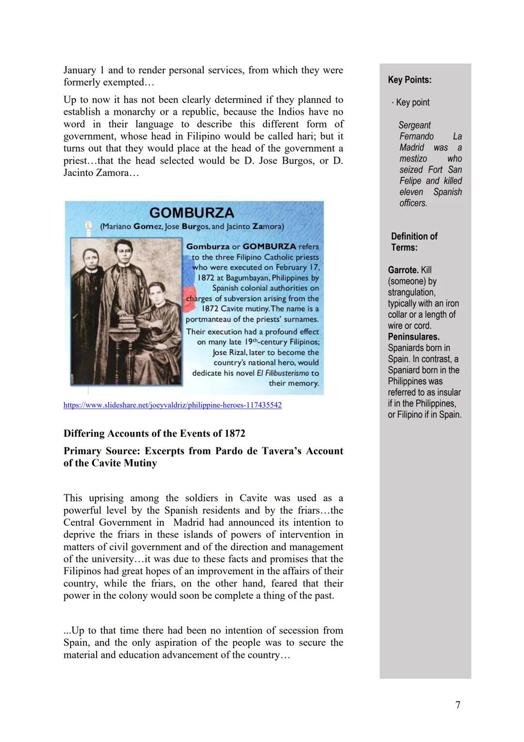 Learning Module 02
Readings in Philippine History
Learning Packet 01
The Cavite Mutiny # Learning Packet 01
The Cavite Mutiny
Introducti