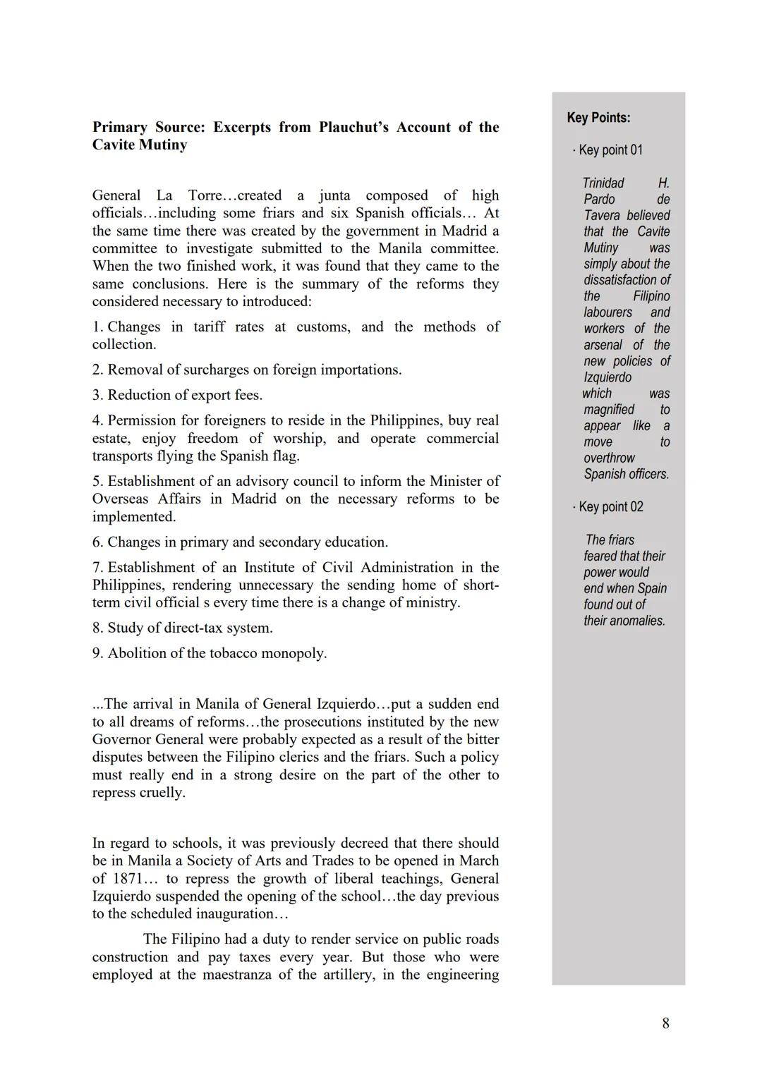 Learning Module 02
Readings in Philippine History
Learning Packet 01
The Cavite Mutiny # Learning Packet 01
The Cavite Mutiny
Introducti