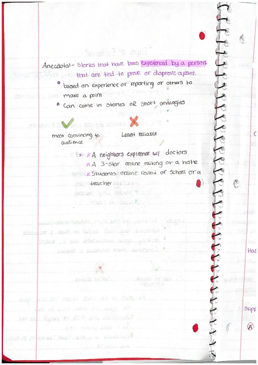 "Types of Evidence"
Empirical Information collected by direct observation or
experimentation.
0 observable "behaviors" w/ no out lying influ