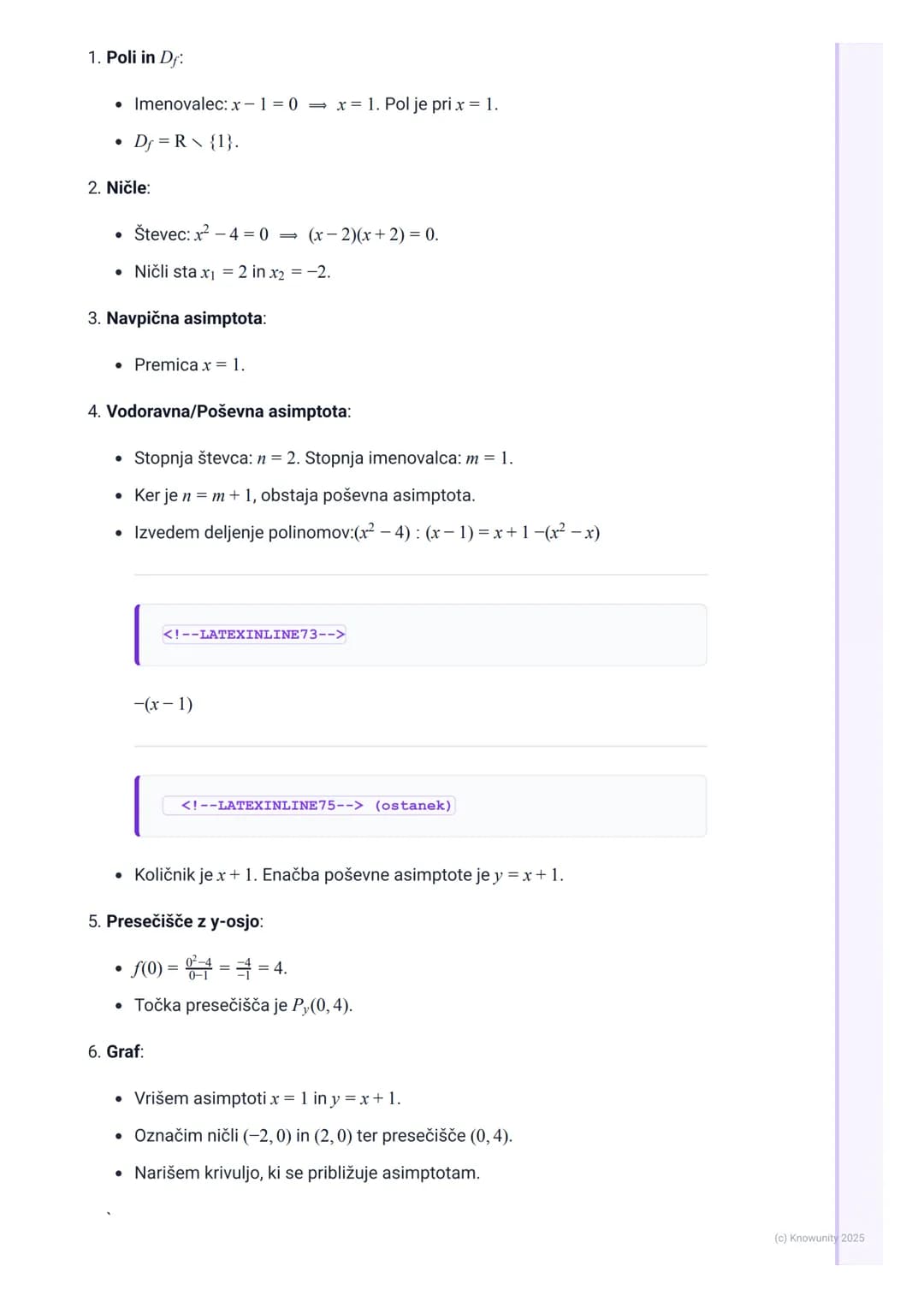 # Racionalne funkcije
Uvod v racionalne funkcije
Racionalna funkcija je funkcija, ki je določena kot kvocient dveh polinomov.
Splošna obli