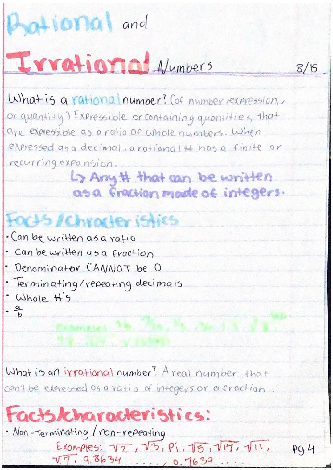 Rational and
Irrational Alumbers
What is a rational number? (of number expression,
or quantity ) Expressible or containing quantities that
a