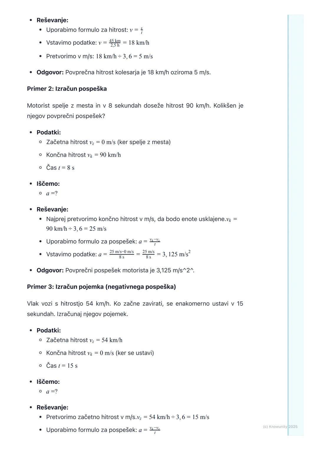 # Hitrost in pospešek
Uvod v hitrost in pospešek
Gibanje je povsod okoli nas od hoje v šolo do vožnje z avtobusom. Da bi
lahko natančno op