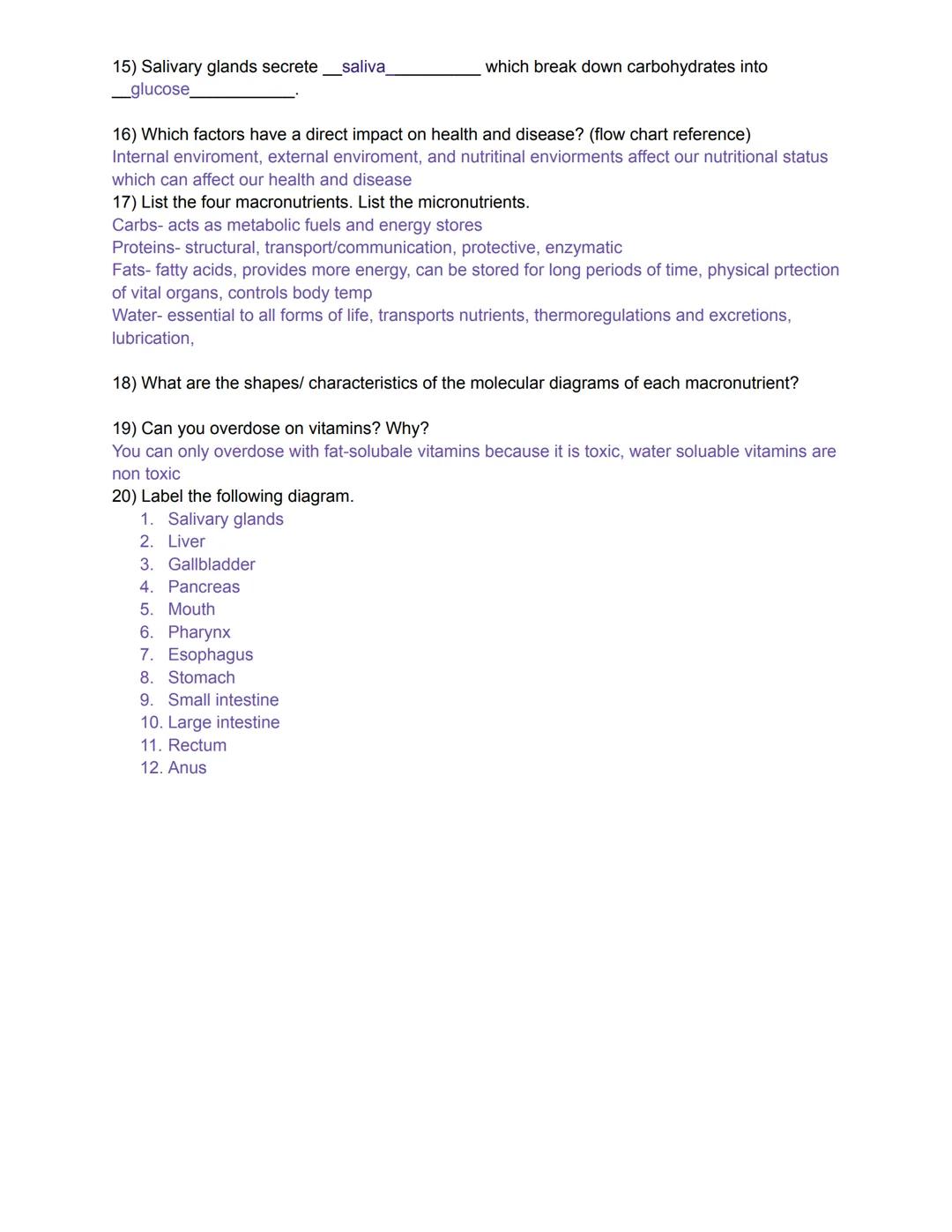 Name________________________________________________________________Date________________Pd.__________
# Digestive System & Nutrition Study