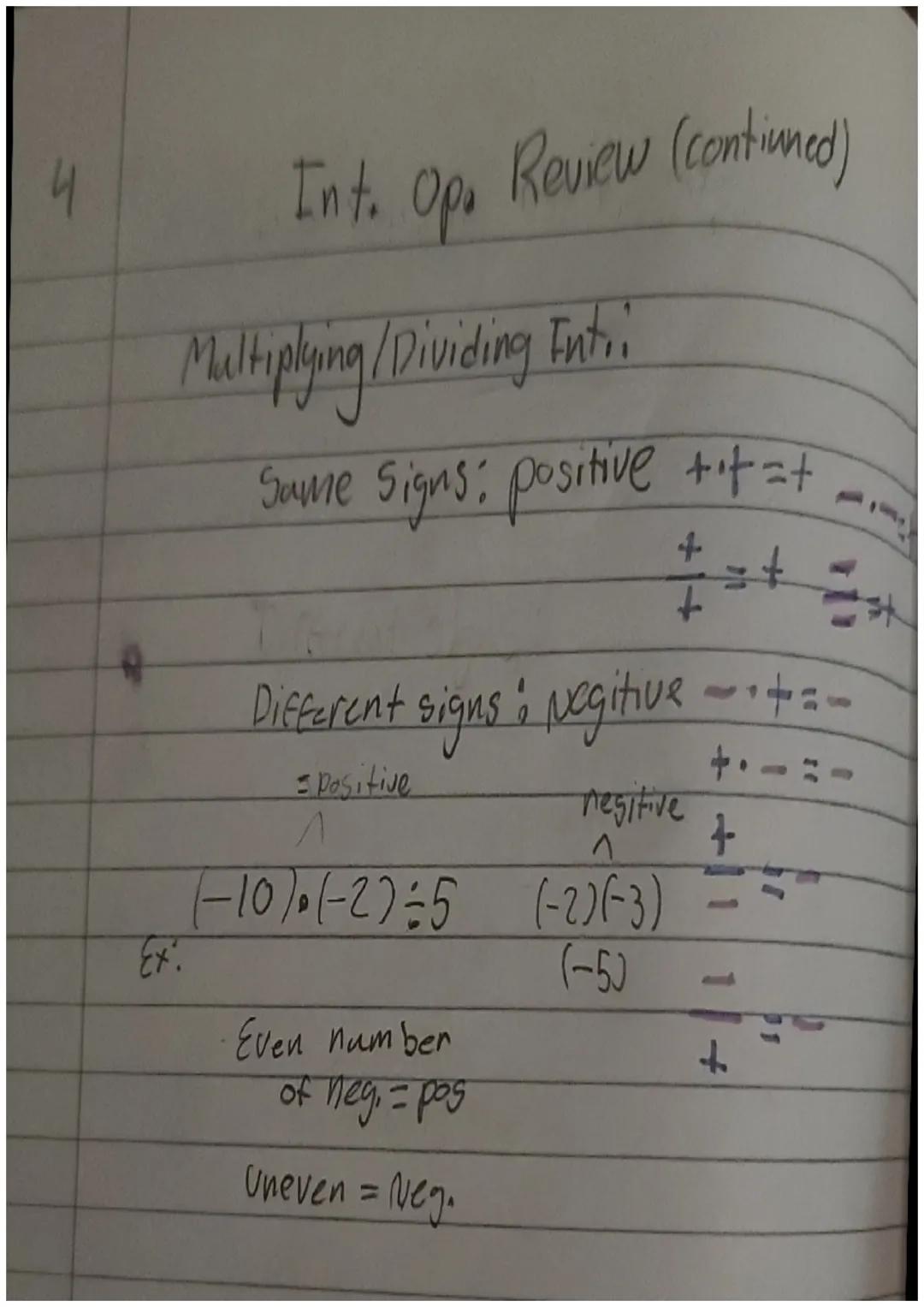 2
Integer Operations Review
Zero pairs - Additive Inverse
Same distance from zero
a+(a)=0
ata=0
zero
Absolute Value = distance from
(Always