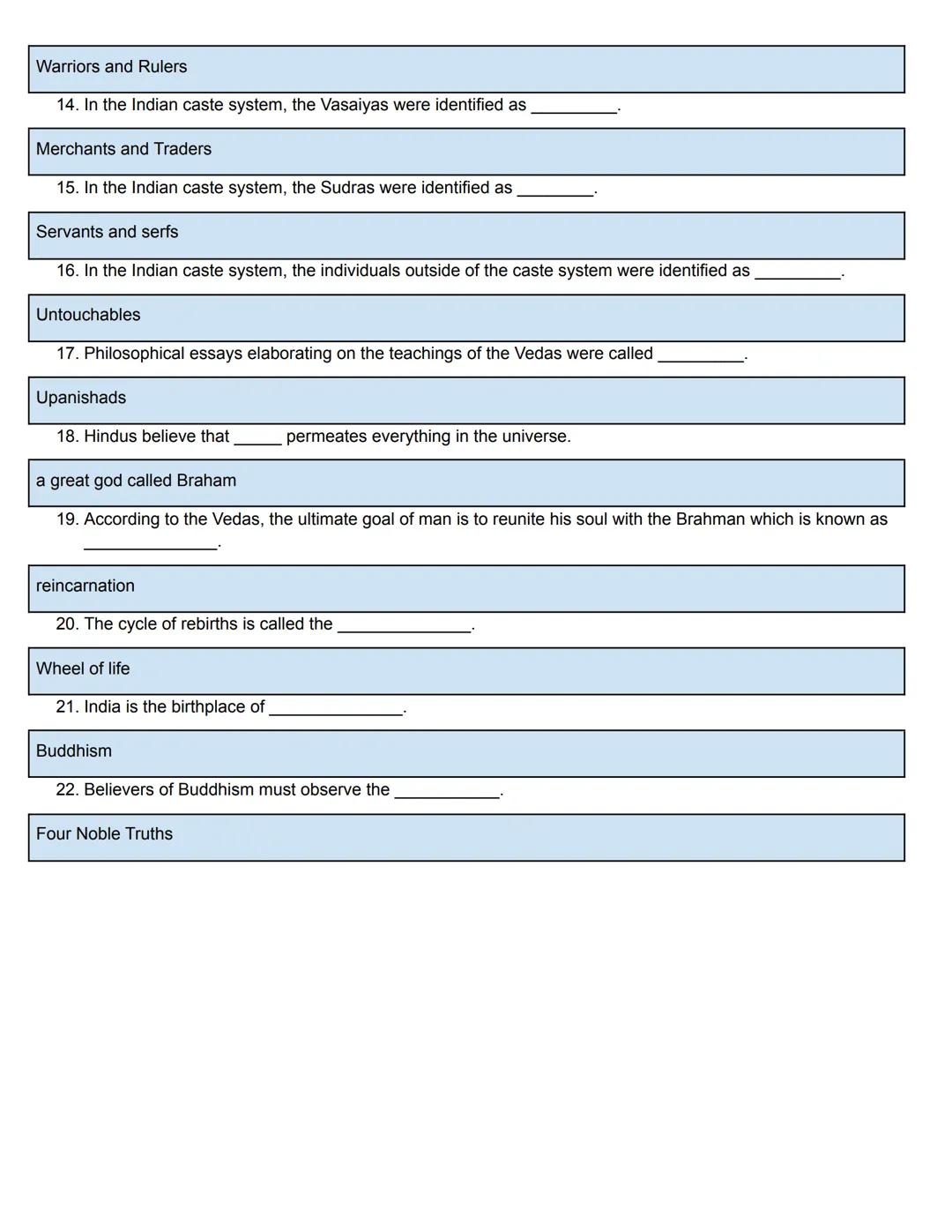 # Asian History Study Guide Packet
(India)
ASIAN
HISTORY # Asian History (India) Study Guide
Directions: Read and answer the following que