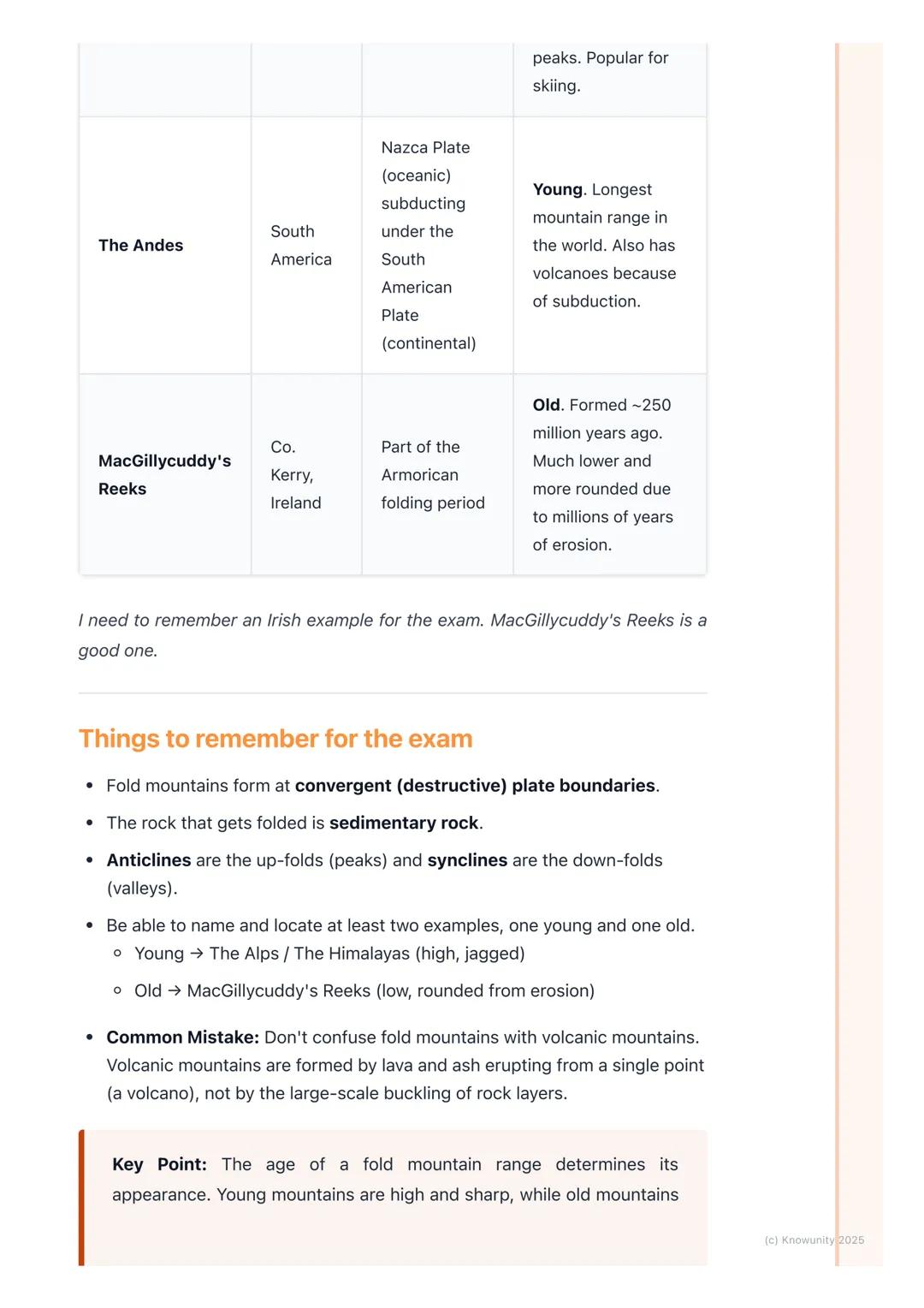 # Fold Mountains
What are fold mountains?
Fold mountains are the most common type of mountain on Earth. They are
created when two of the E