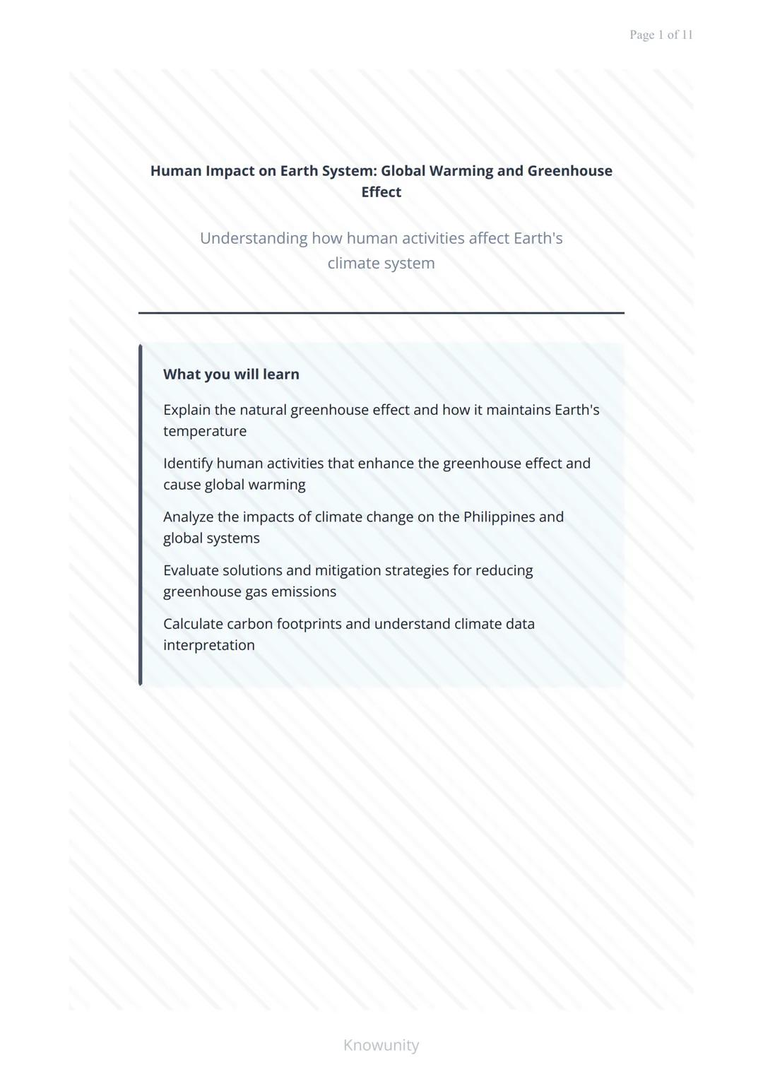 Human Impact on Earth System: Global Warming and Greenhouse Effect