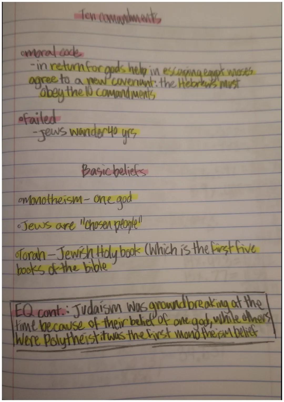 Judaism 8-16-23
Essential Question: How was Judaism ground-
breaking at the time of its establishment?
Vocabulary
•monotheism-belief in one