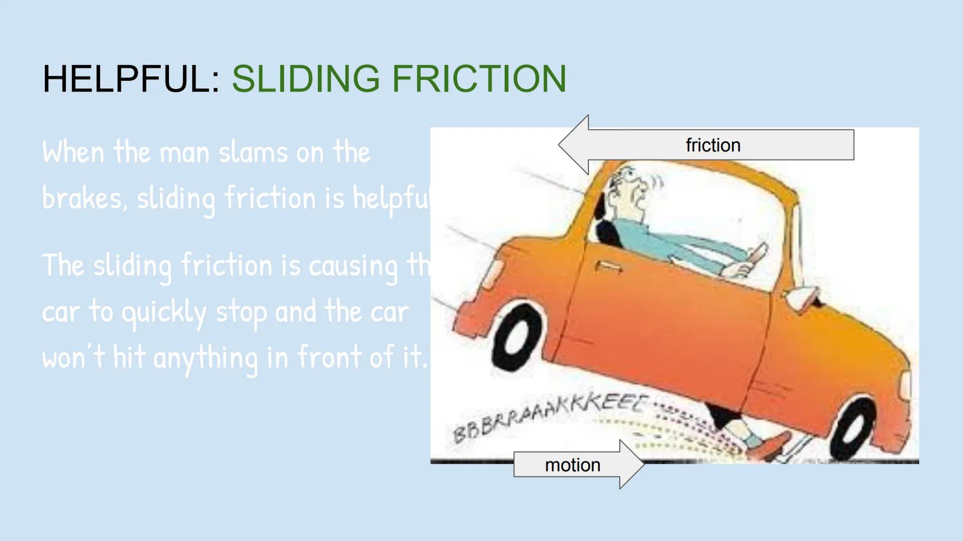 HELPFUL: STATIC FRICTION
When the couch and the lamp
are staying still, Static Friction
is helpful.
Static friction will keep the
items in p