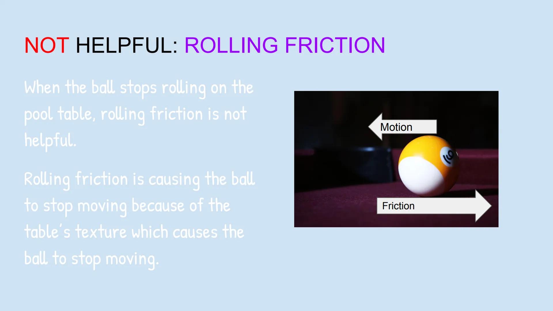 HELPFUL: STATIC FRICTION
When the couch and the lamp
are staying still, Static Friction
is helpful.
Static friction will keep the
items in p