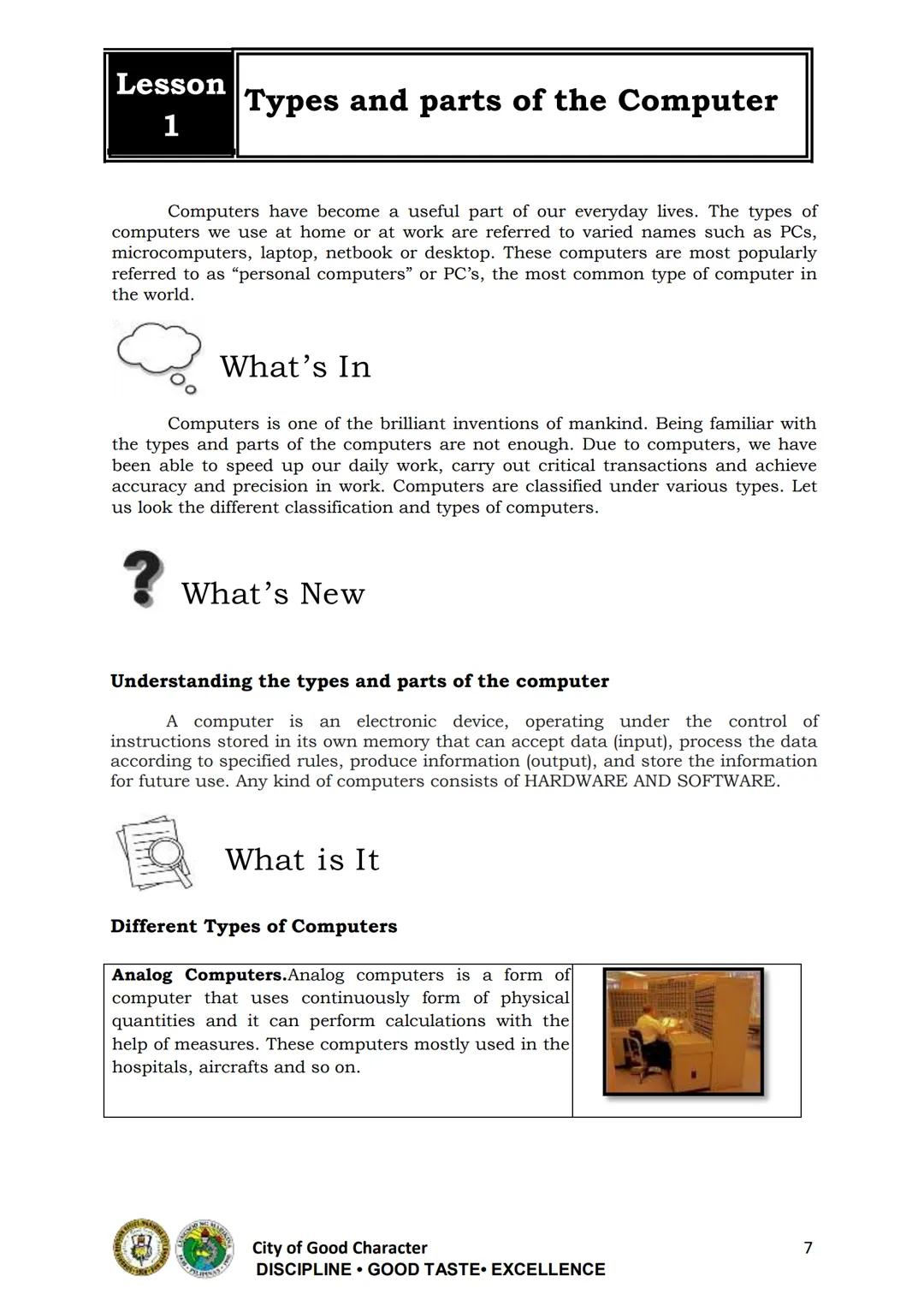 9
Department of Education
National Capital Region
SCHOOLS DIVISION OFFICE
MARIKINA CITY
TLE-Information and Communication Technology
Compute