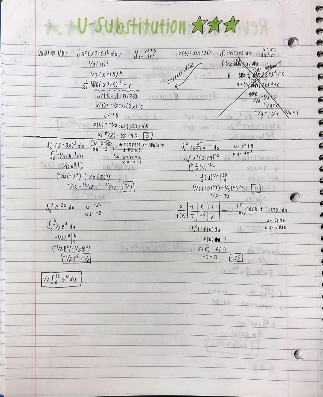 # Reversals of Chain
SX2 cos(x3) dx= out: cos(x3)-in
Reverse chain/u-substitution inner function
√x2 c01 (x3) dx
1/3 sin(x3) + caix
=X3
