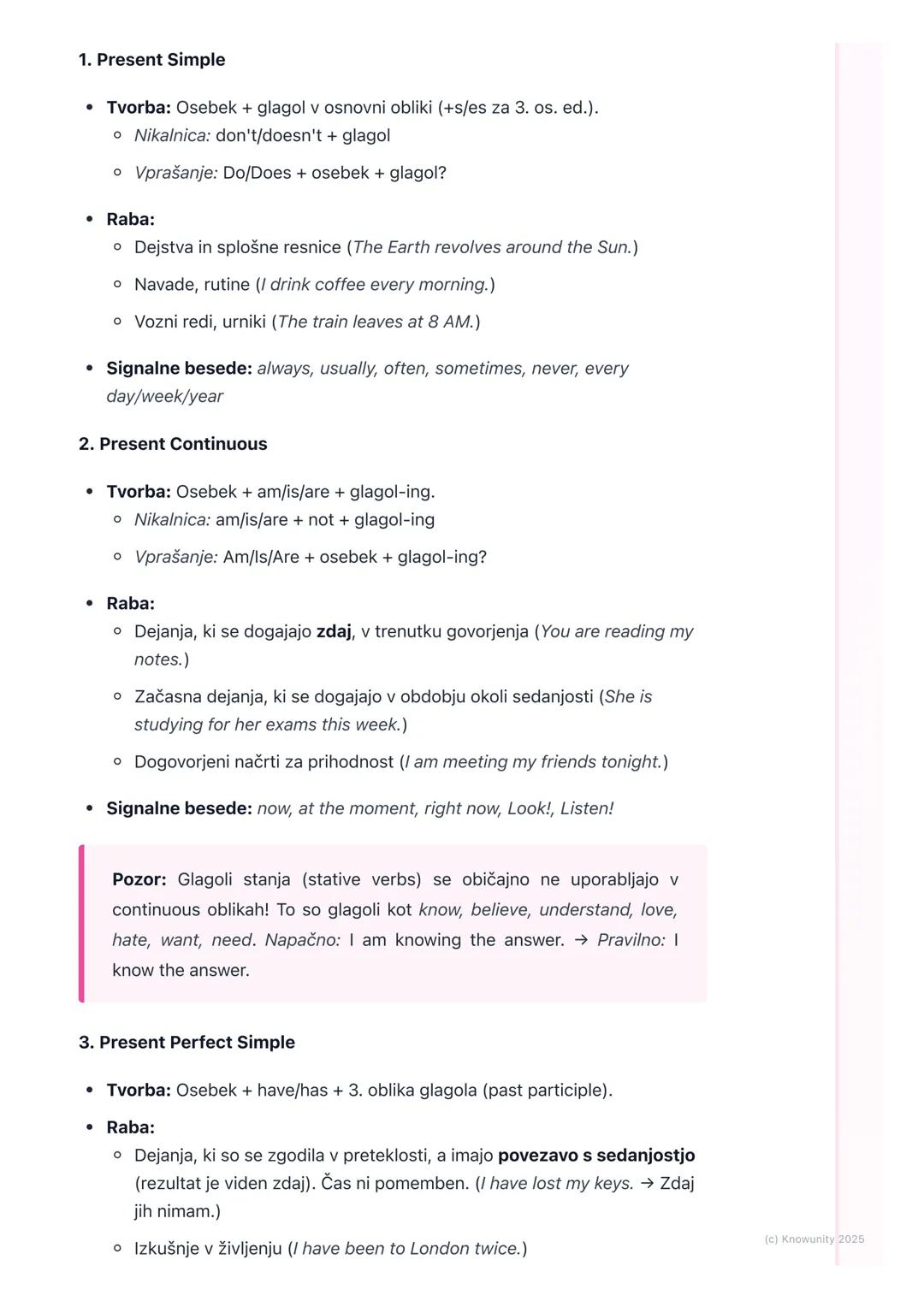 # Časi (ponovitev in
poglobljeno)
Uvod v čase in ponovitev
Angleški časi so osnova za pravilno izražanje. Določajo, kdaj se je dejanje
zgo