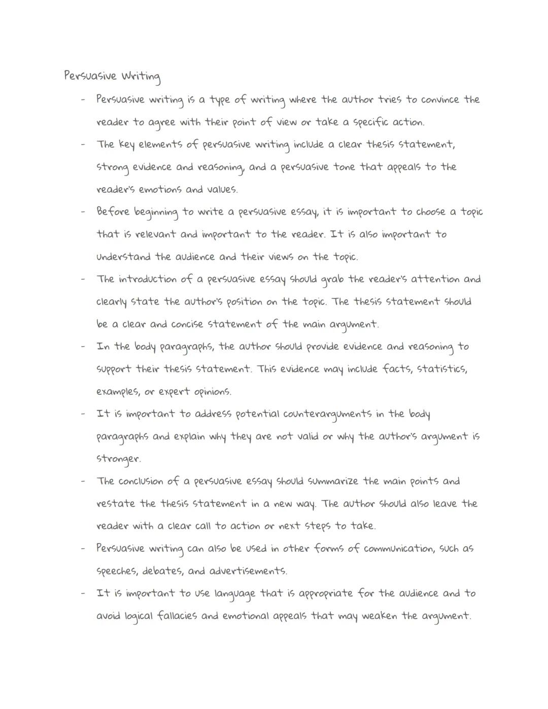 Persuasive Writing
Persuasive writing is a type of writing where the author tries to convince the
reader to agree with their point of view o